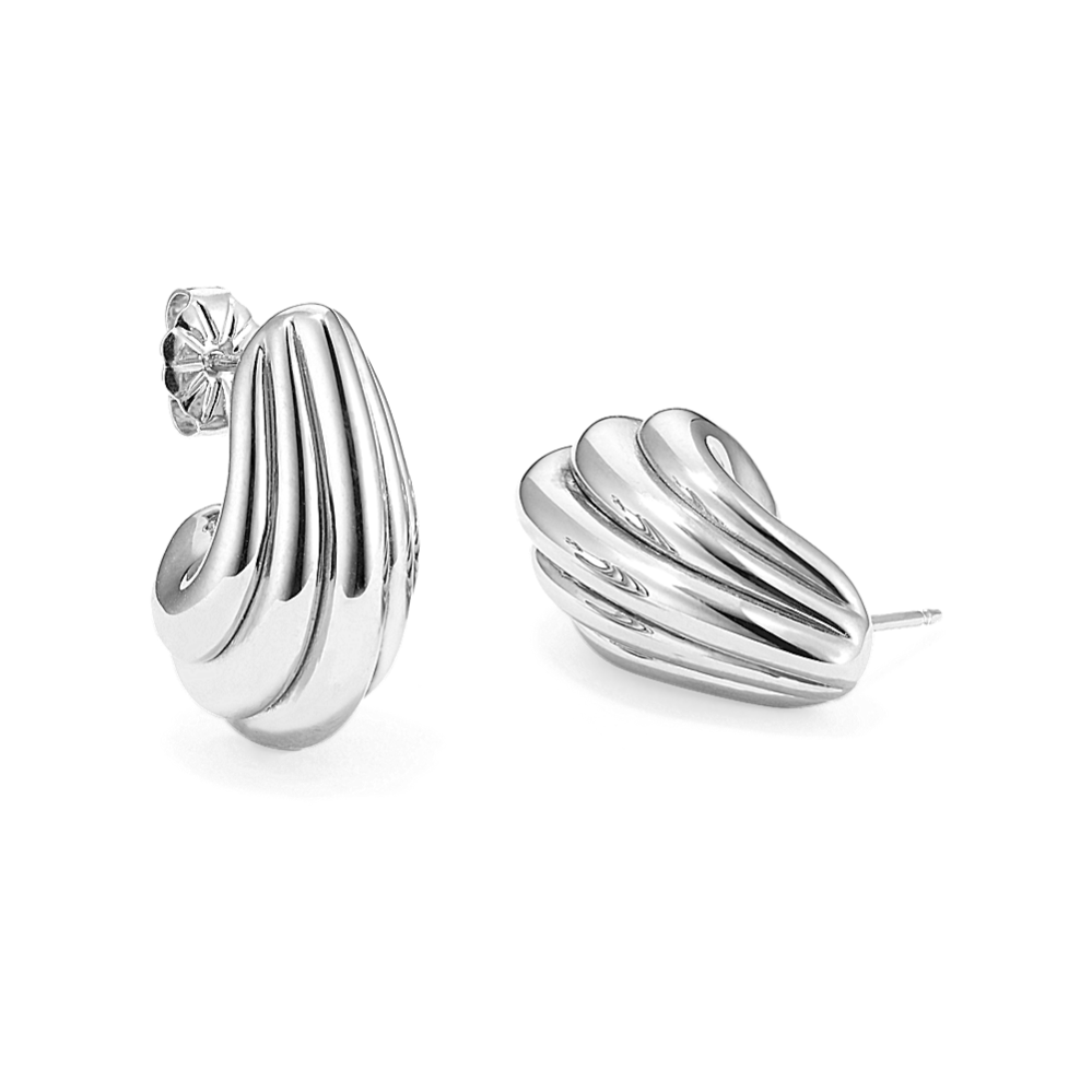 Seashell Sterling Silver J-Hoops