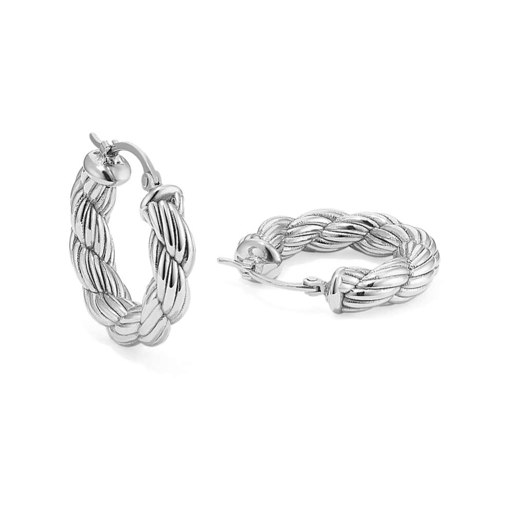 Sterling Silver Rope Hoops