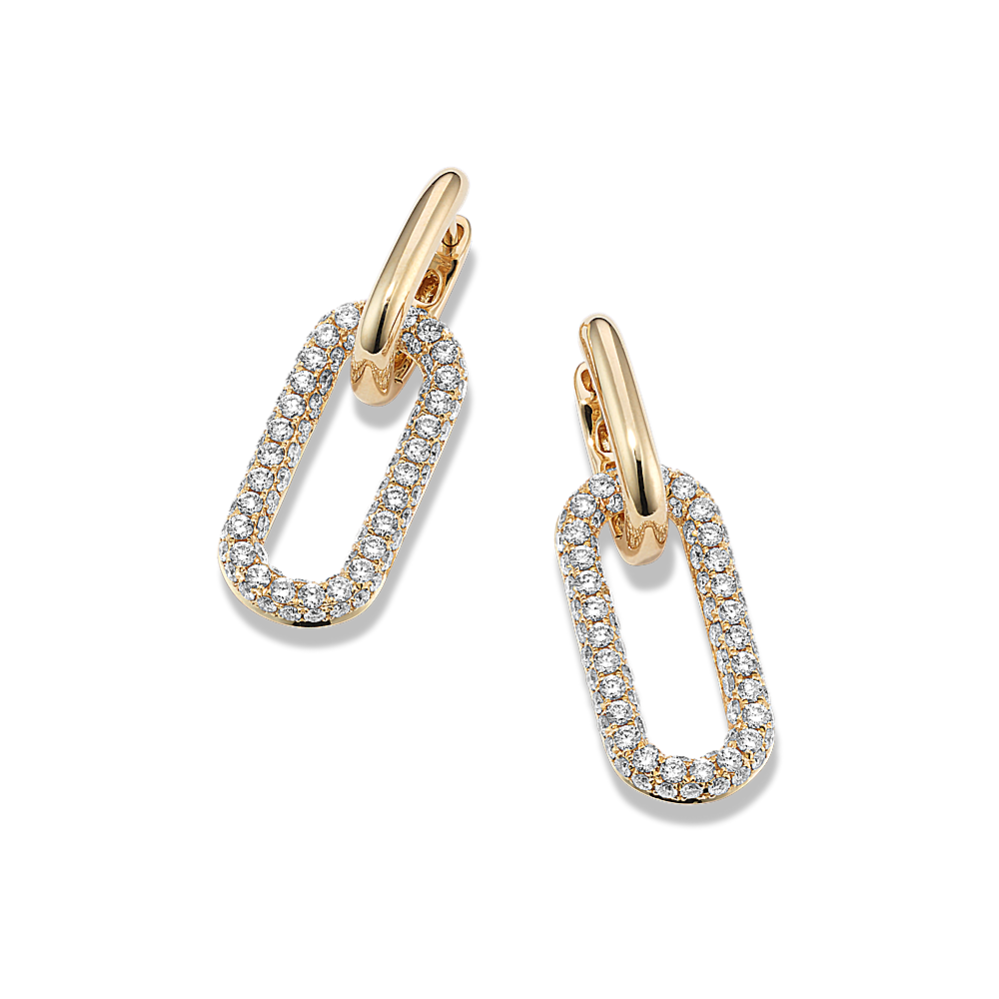 Diamond Pave Link Earrings
