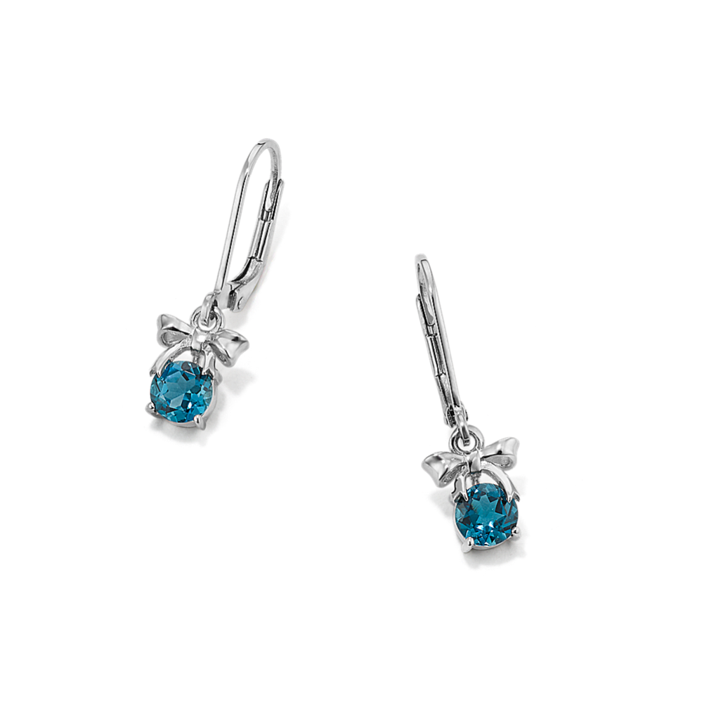 Gift-Bow Topaz Drop Earrings in Sterling Silver
