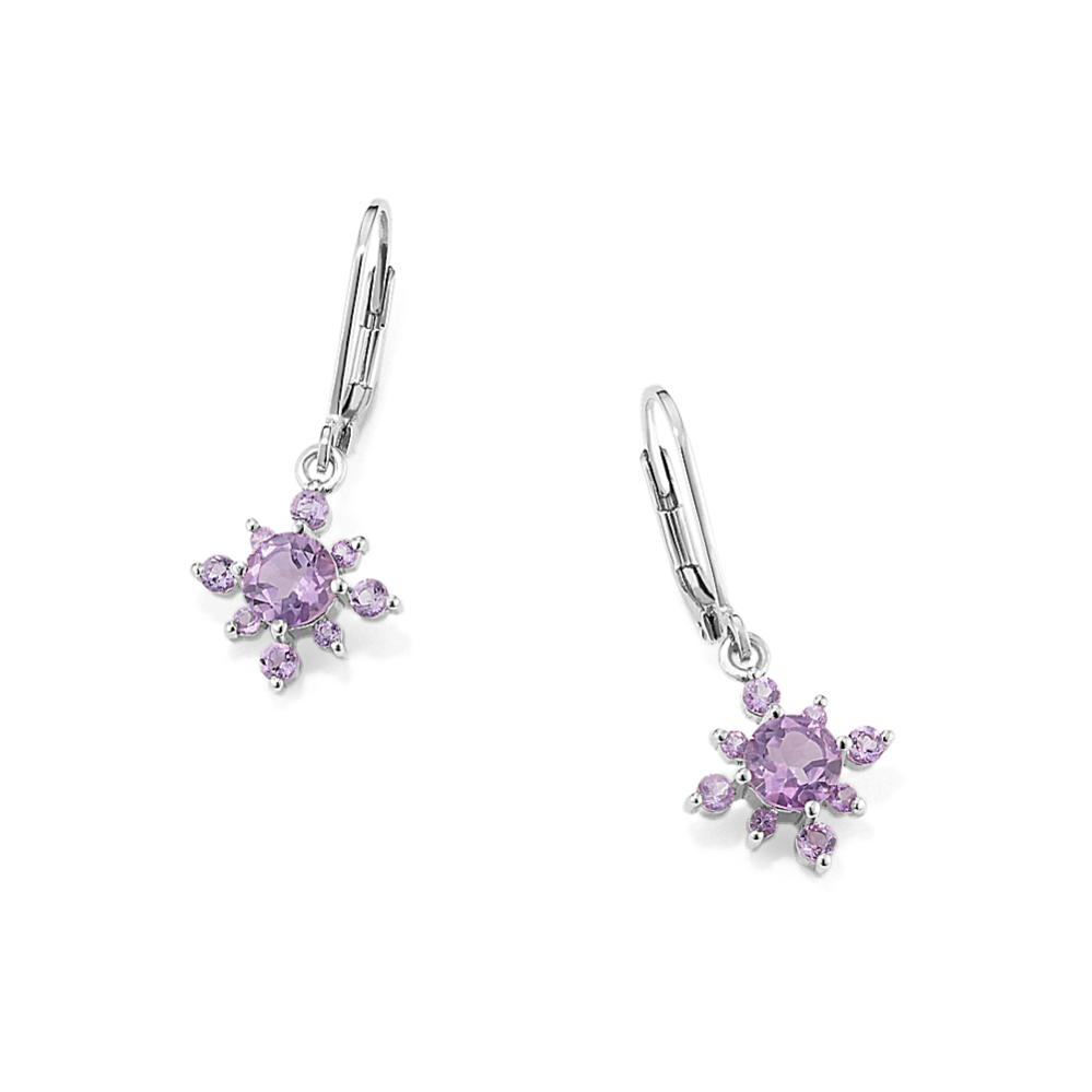 Cosmic-Bloom Amethyst Earrings in Sterling Silver