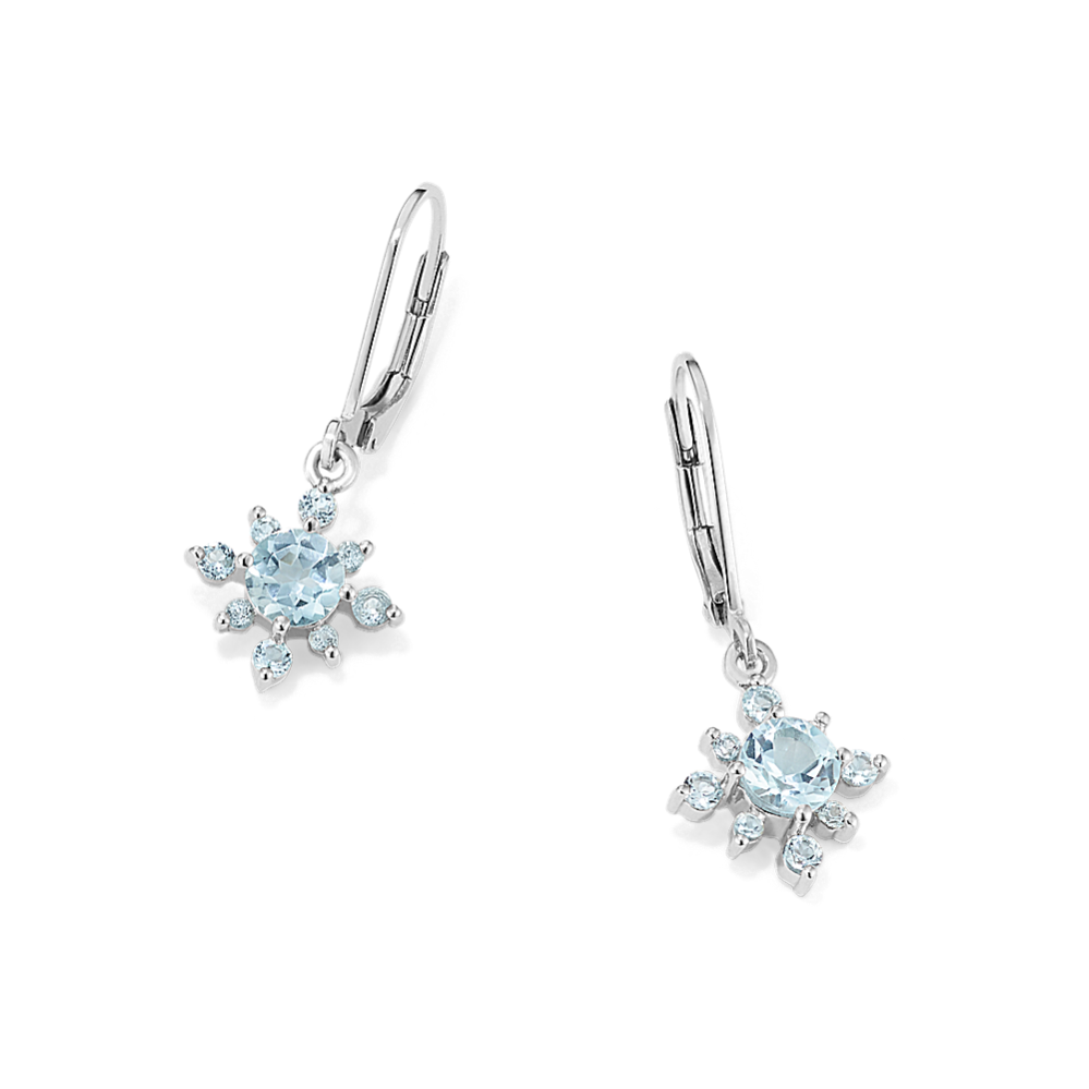 Cosmic-Bloom Topaz Earrings in Sterling Silver