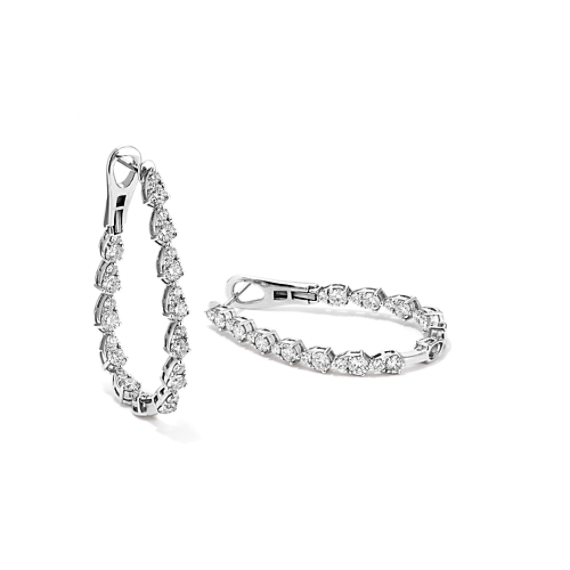 Teardrop Inside-Out Diamond Hoops