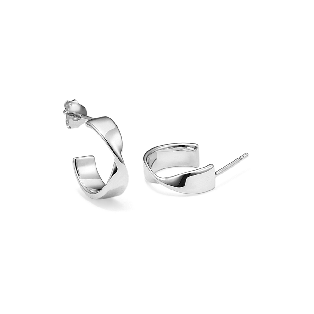 Half-Twist Sterling Silver Open Hoops
