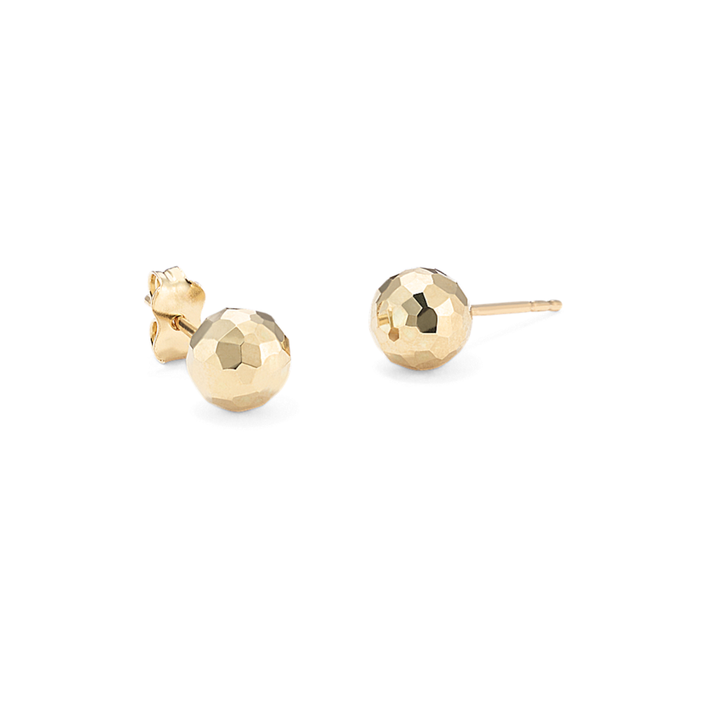 Hammered 14K Yellow Gold Ball Studs