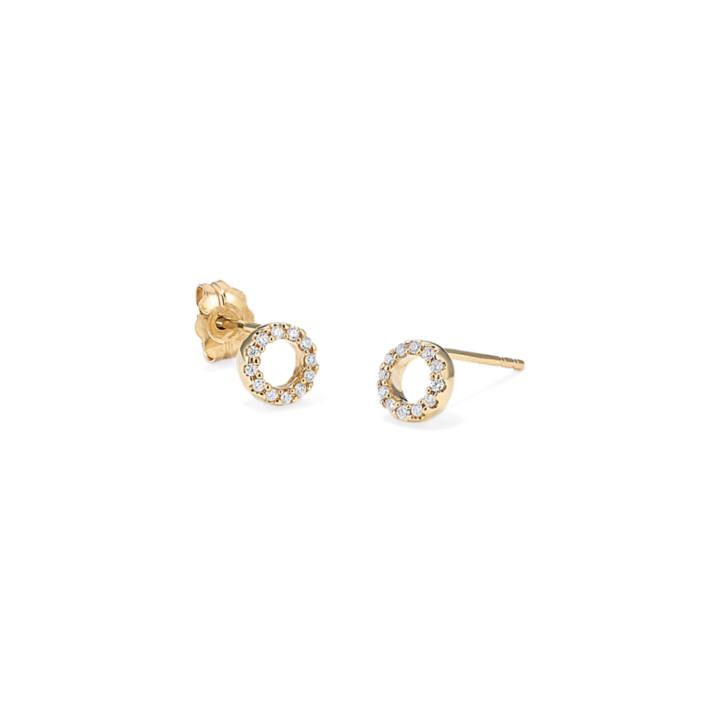 Open Circle Diamond Pave Earrings