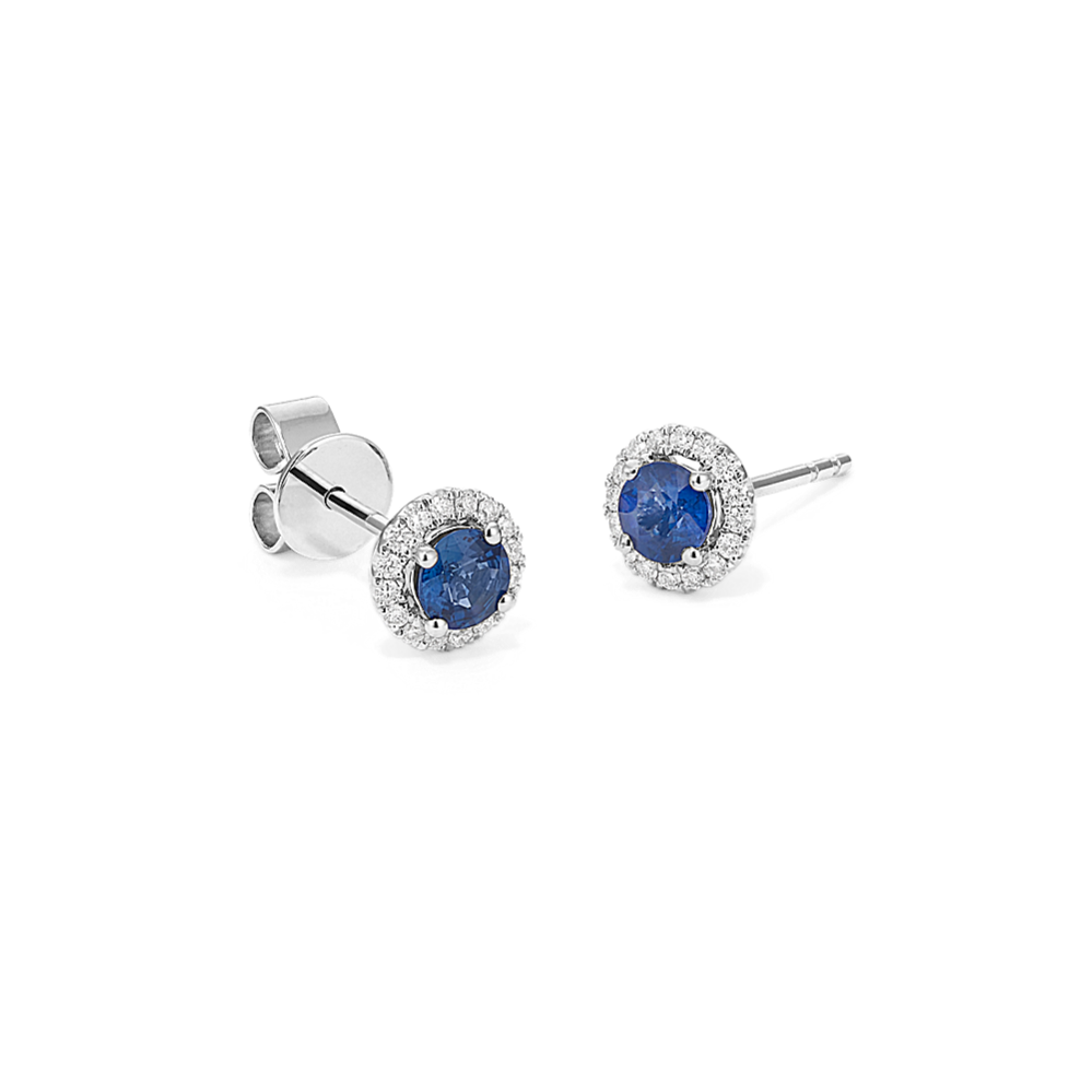 Twila 4mm Sapphire & Diamond Halo Studs