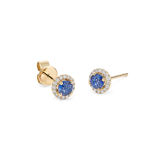 Twila 4mm Sapphire & Diamond Halo Studs