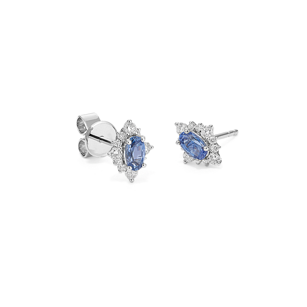 Starlet Kentucky Blue Sapphire & Diamond Earrings