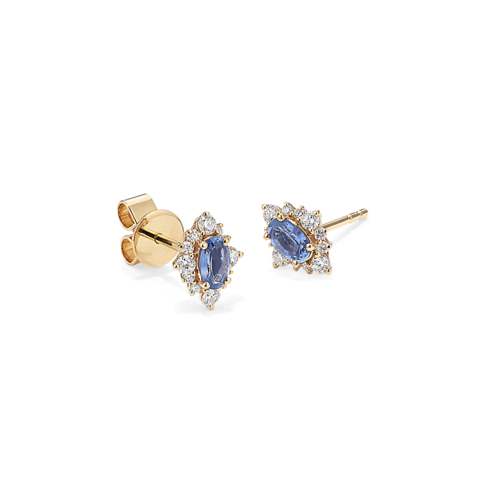 Starlet Kentucky Blue Sapphire & Diamond Earrings