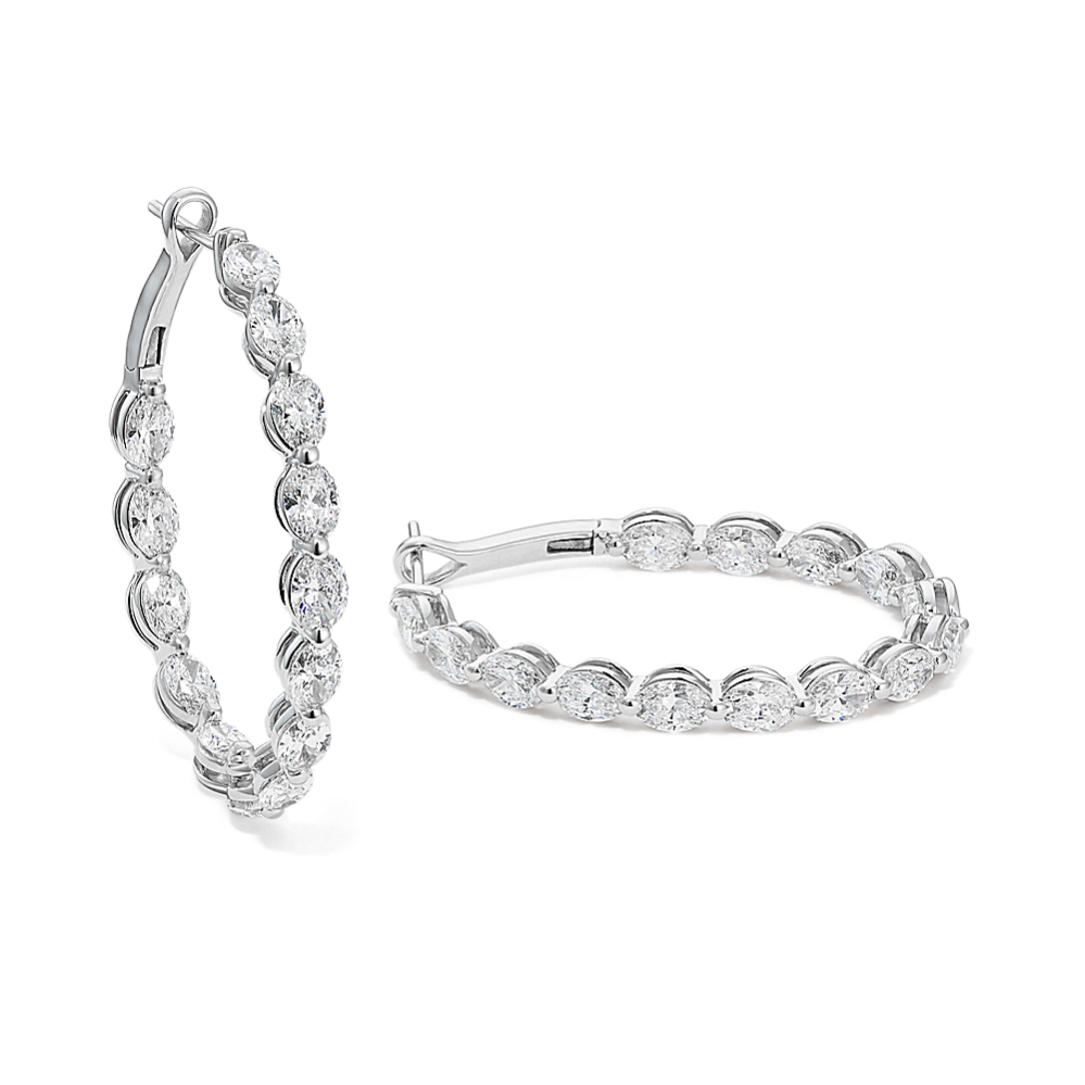 Inside-Out Oval Lab-Grown Diamond Hoops