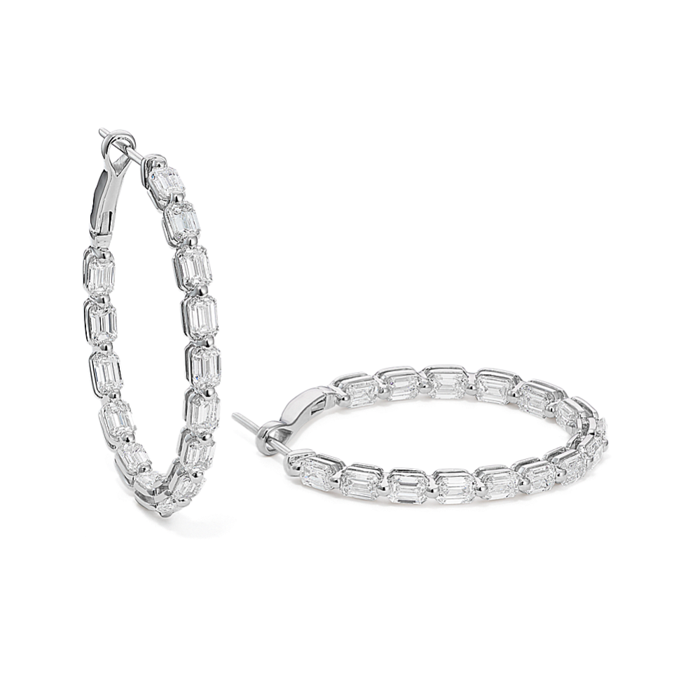 Inside-Out Emerald Cut Lab-Grown Diamond Hoops