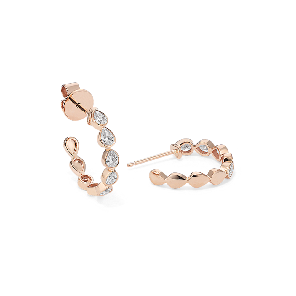 Pear-Shaped Lab-Grown Diamond Open Hoops