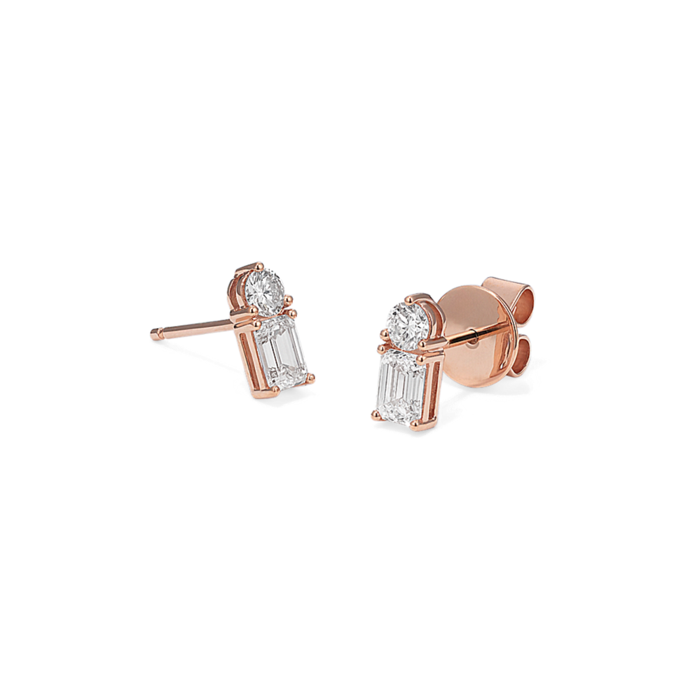Round & Emerald Cut Lab-Grown Diamond Studs