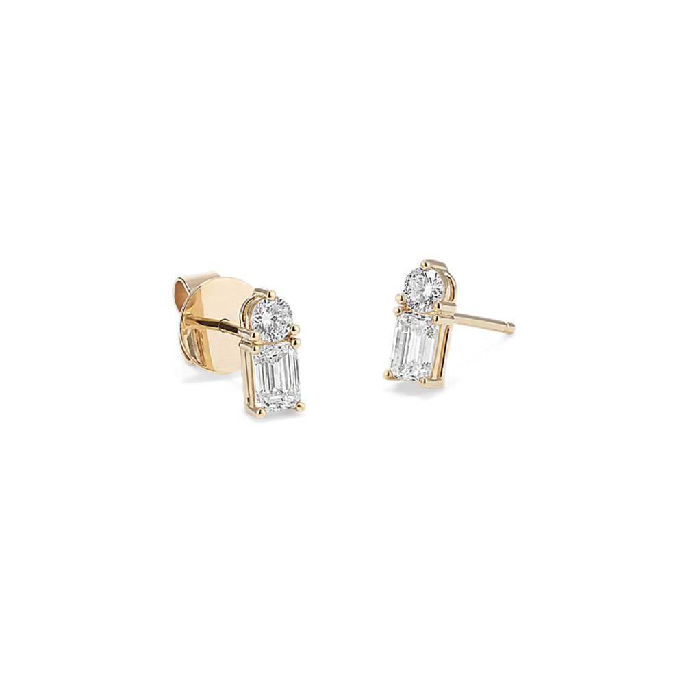 Round & Emerald Cut Lab-Grown Diamond Studs