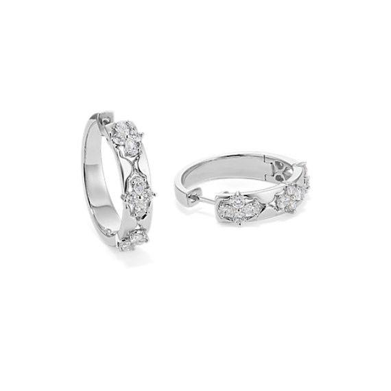 Floral Lab-Grown Diamond Hoops