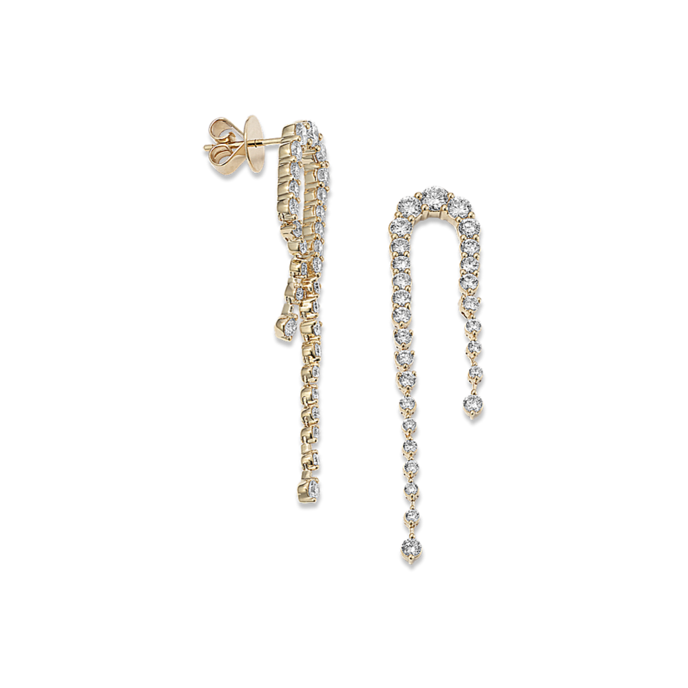 Curved Lab-Grown Diamond Tennis Earrings