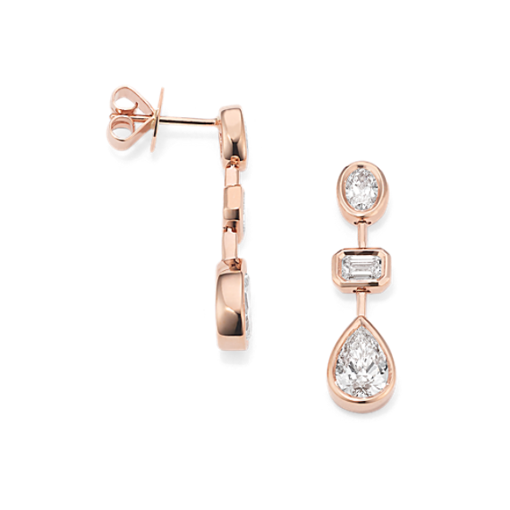 Bezel-Set Lab-Grown Diamond Drop Earrings