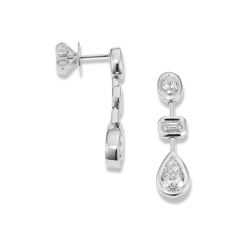 Bezel-Set Lab-Grown Diamond Drop Earrings