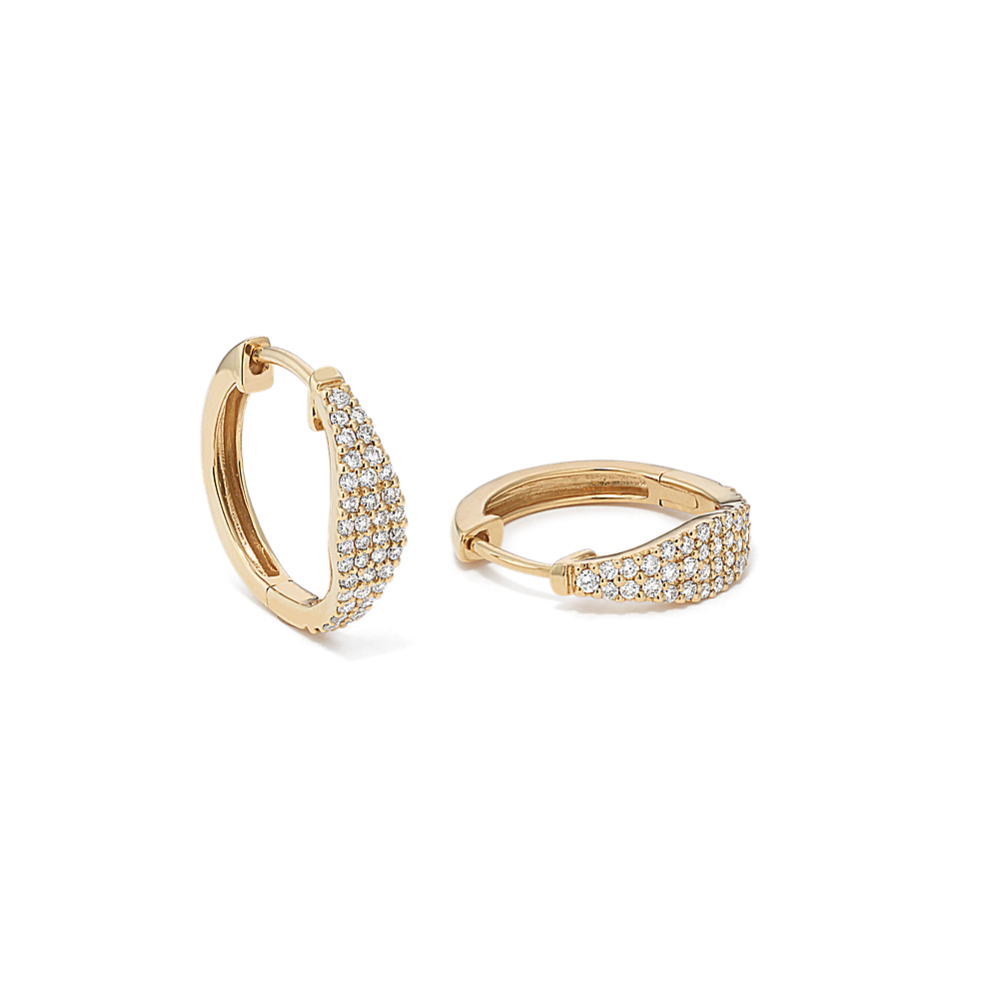 Tapered Diamond Pave Hoops