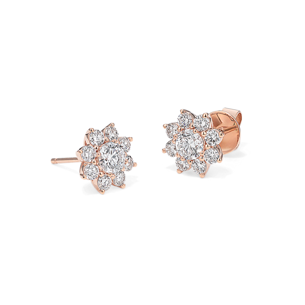 1 1/2 tcw Lab-Grown Diamond Flower Earrings