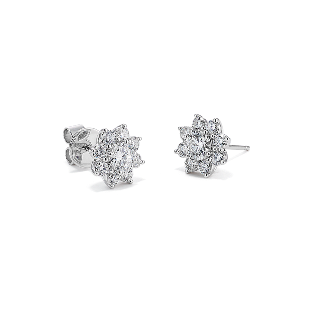 1 1/2 tcw Lab-Grown Diamond Flower Earrings