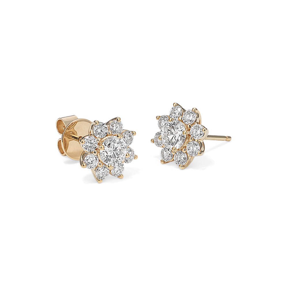1 1/2 tcw Lab-Grown Diamond Flower Earrings