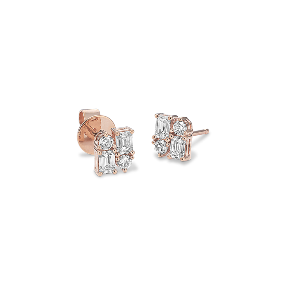 Geo-Cluster 3/4 tcw Lab-Grown Diamond Earrings