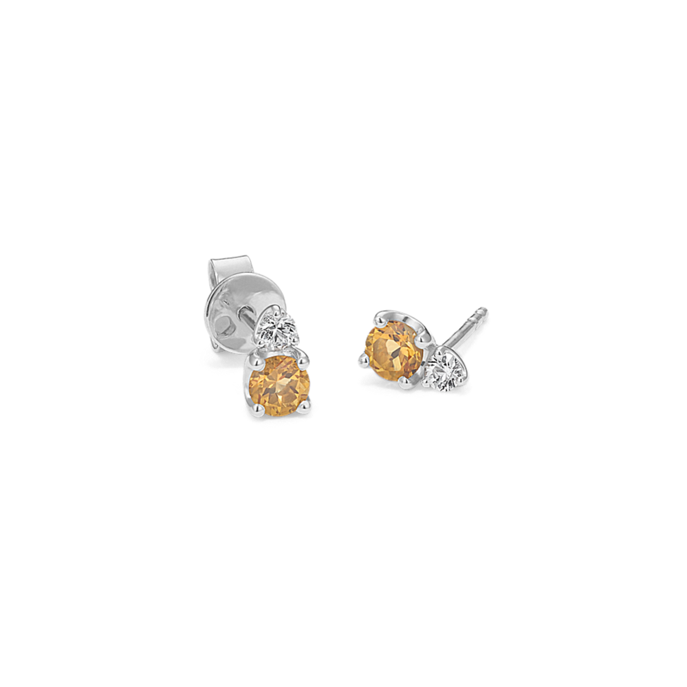 Toi et Moi Citrine & White Sapphire Earrings