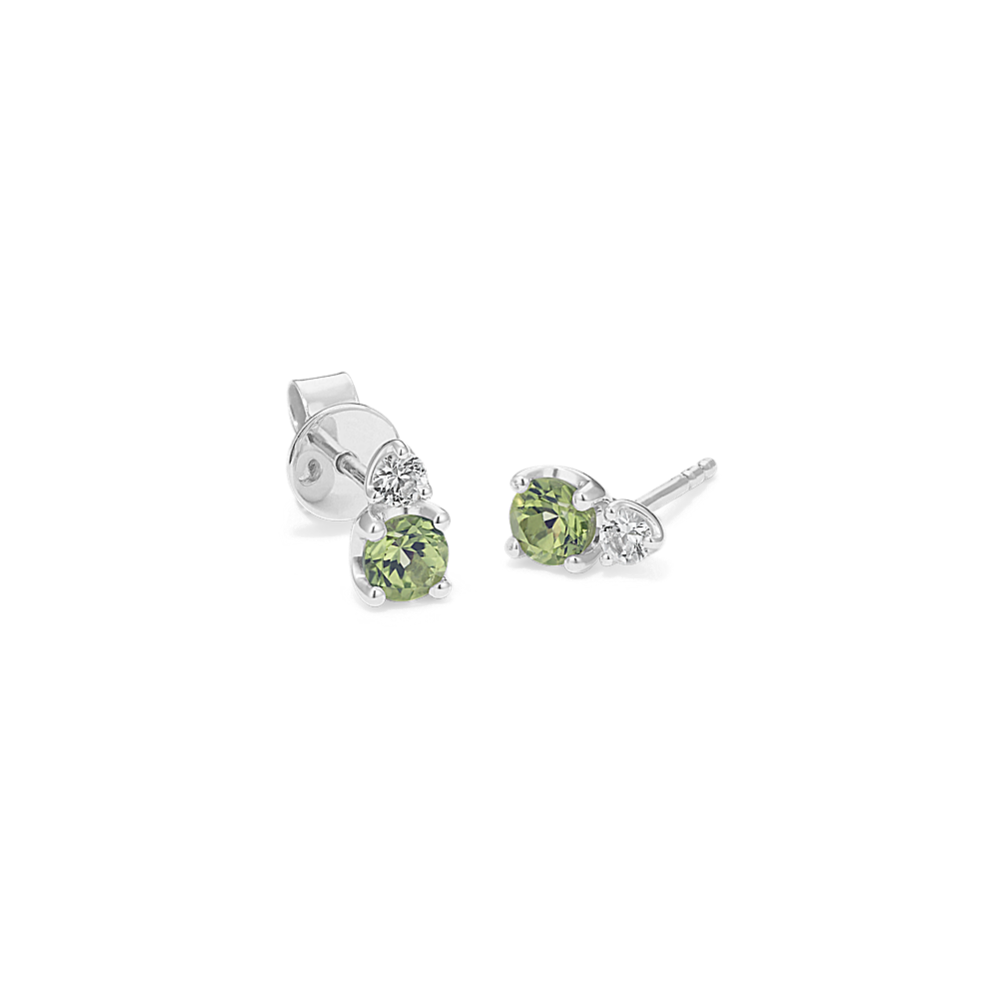 Toi et Moi Peridot & White Sapphire Earrings