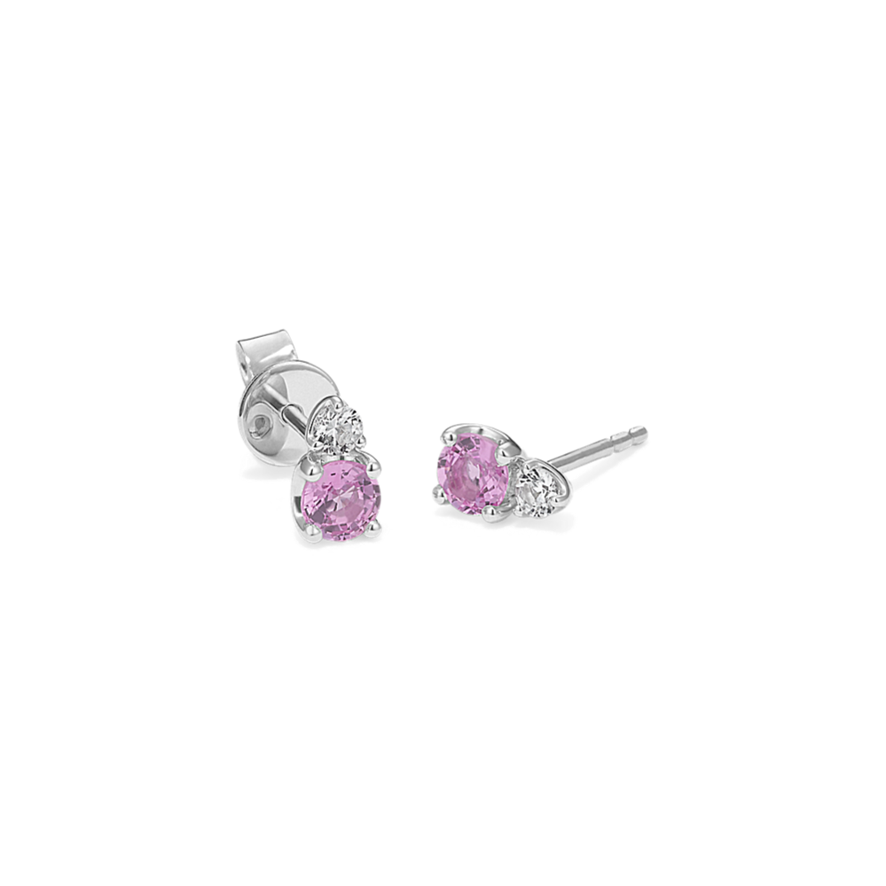Toi et Moi Pink & White Sapphire Earrings