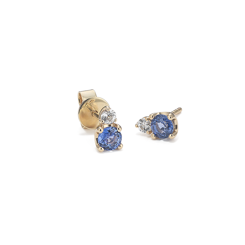 Toi et Moi Kentucky Blue & White Sapphire Earrings