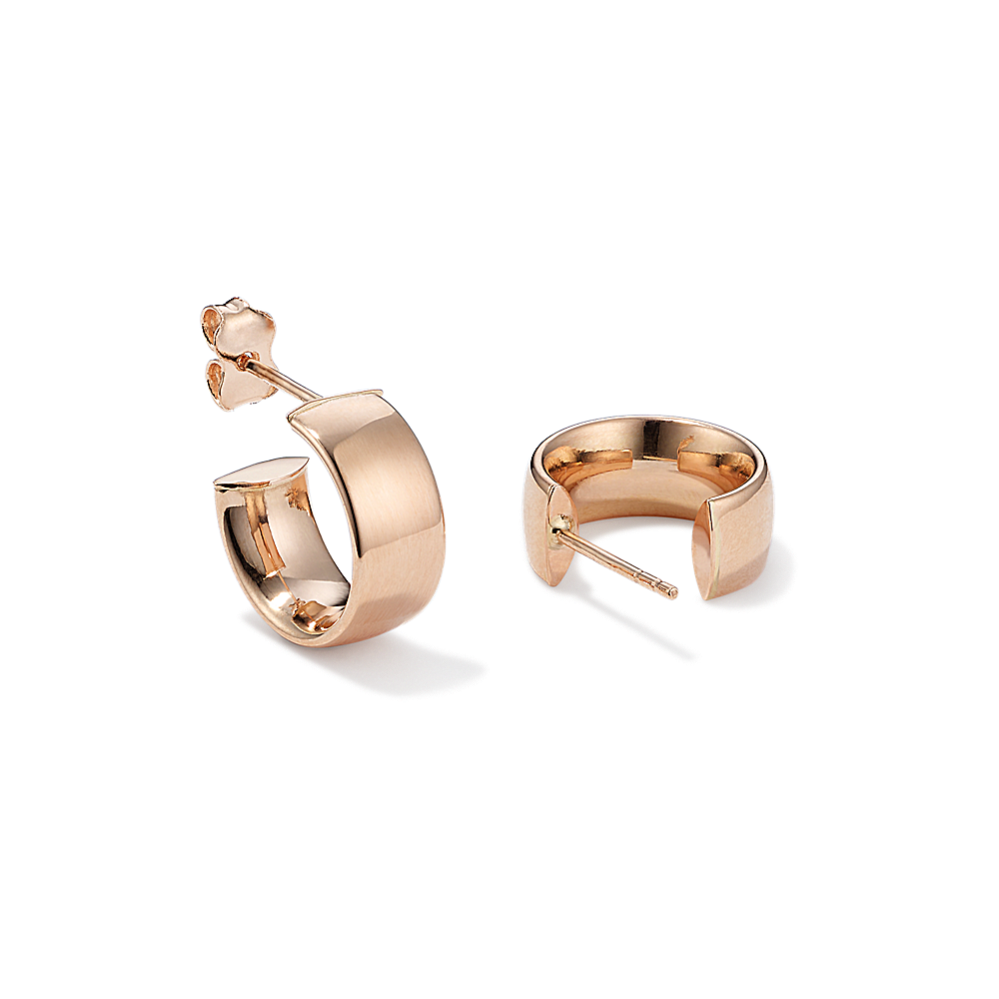 Leti Wide 14K Rose Gold Open Hoops