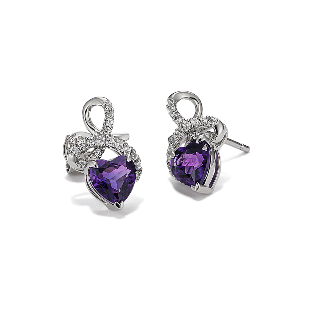 Lovebound Amethyst & White Sapphire Earrings