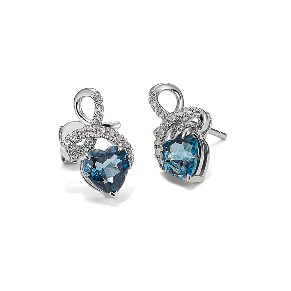 Lovebound Blue Topaz & White Sapphire Earrings