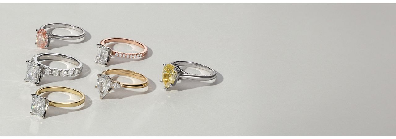 A collection of engagement rings of different styles