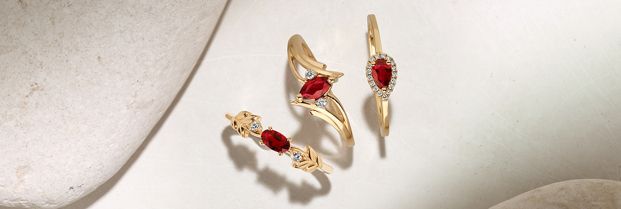 A collection of ruby jewelry