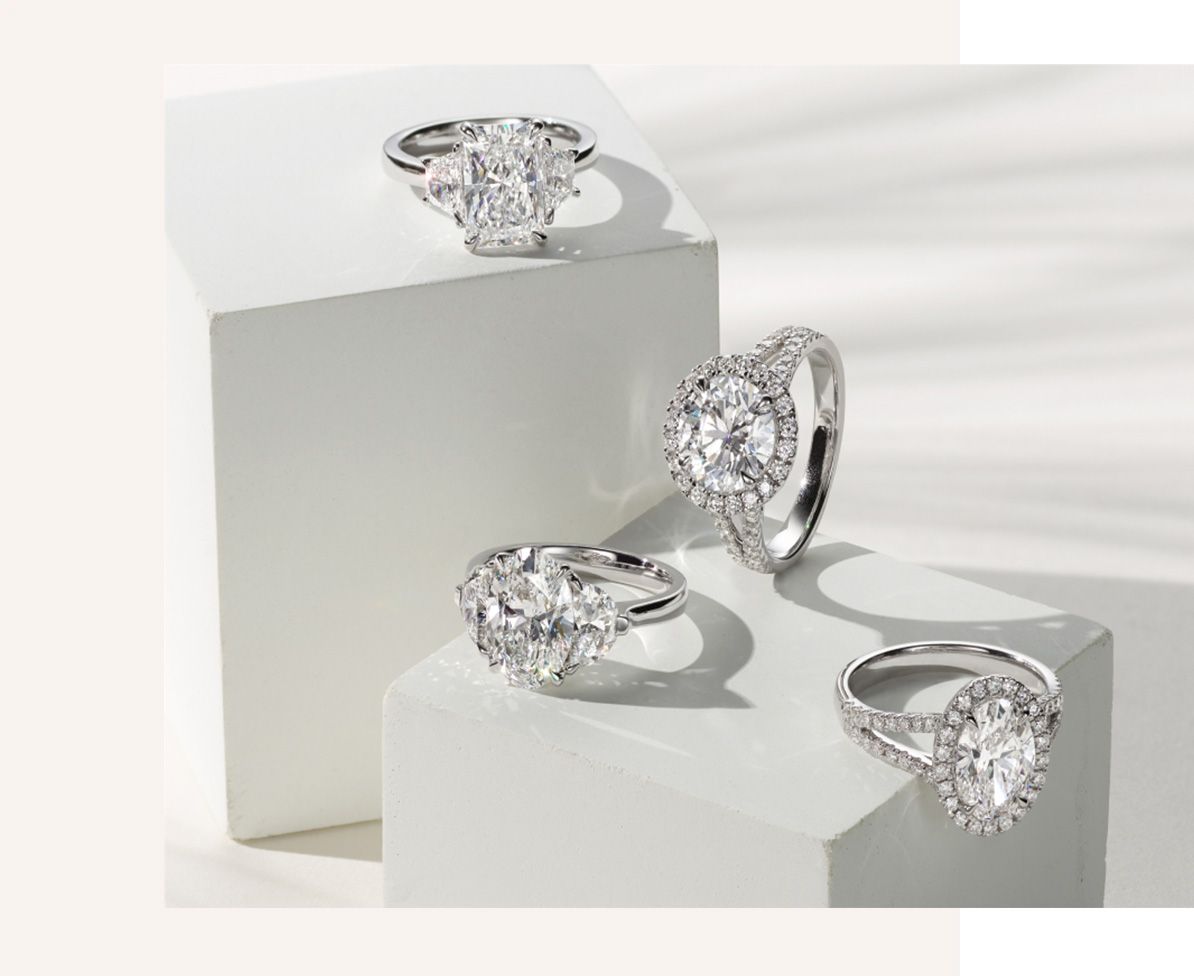 A collection of diamond engagement rings