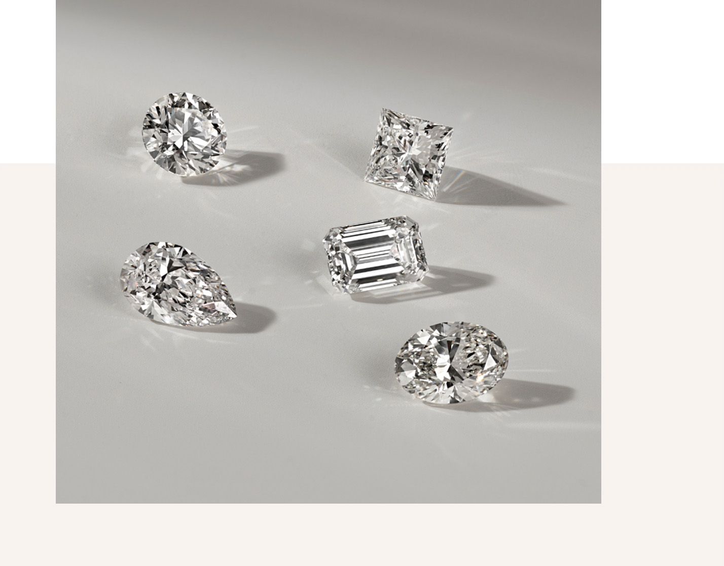 Image of rough cut and loose lab-grown diamonds