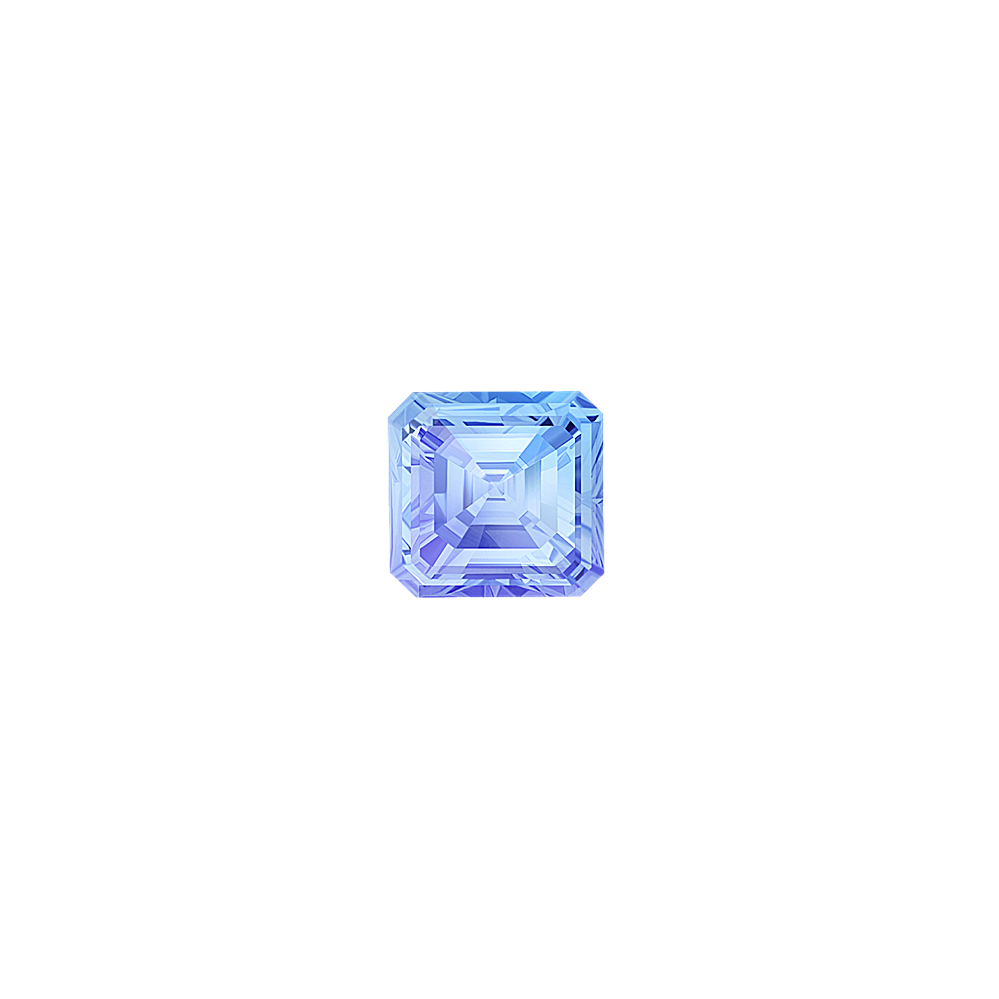 Asscher Ice Blue Natural Sapphire