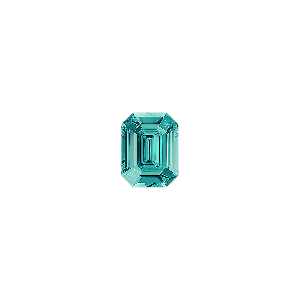 Emerald Cut Blue-Green Sapphire