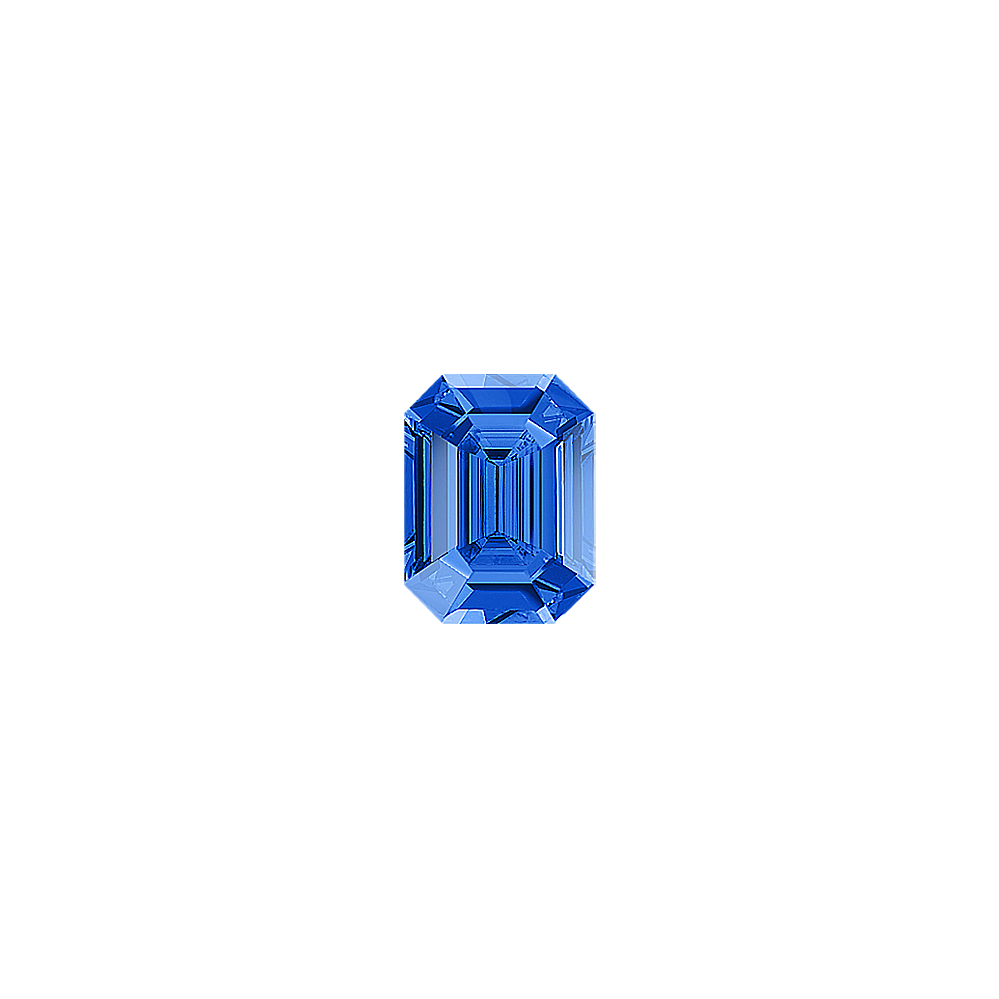 Emerald Cut Kentucky Blue Natural Sapphire