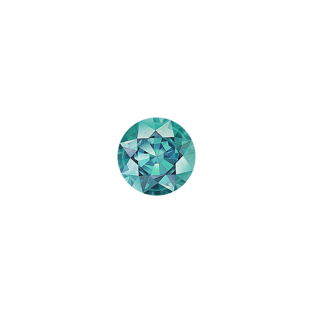 Round Blue-Green Sapphire