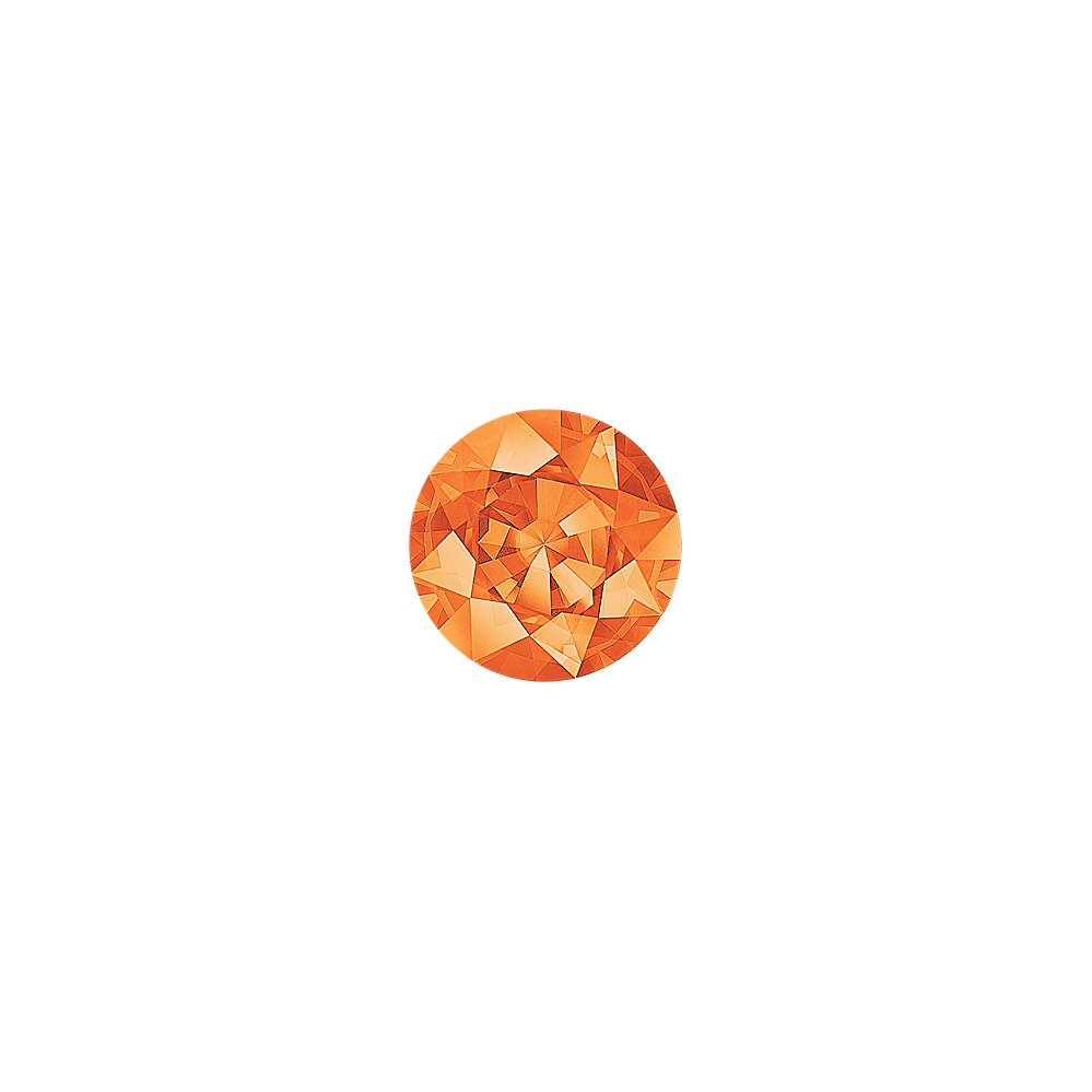 Round Orange Natural Sapphire