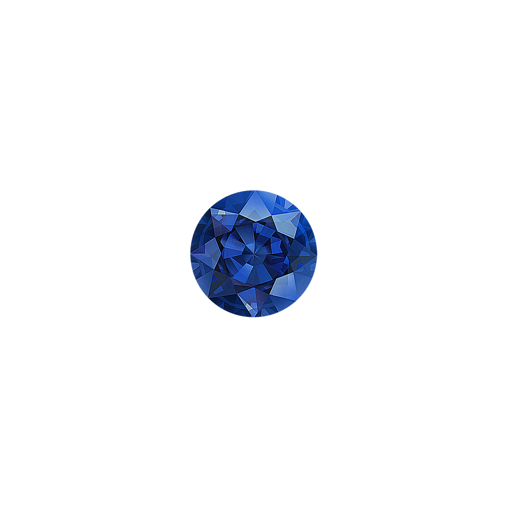 Round Traditional Blue Sapphire