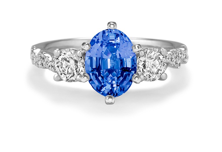 Engagement Ring with Blue Sapphire