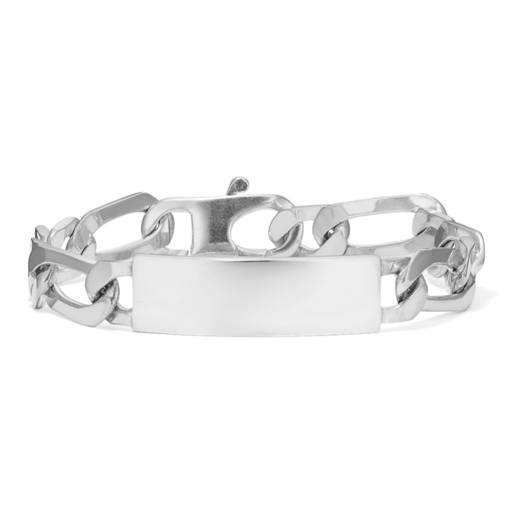 8.5'' Mens Engravable Mens Figaro ID Bracelet