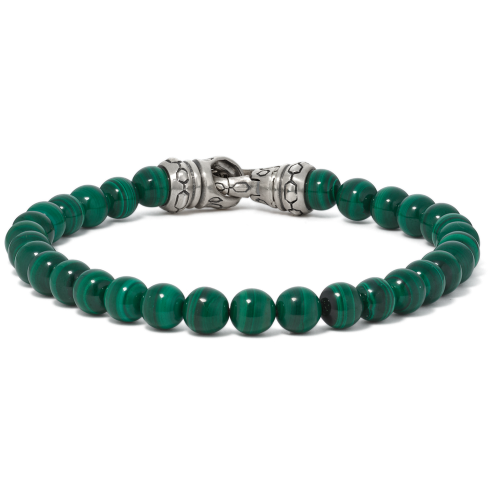 Fielder Green Malachite Beaded Bracelet (8.5in)
