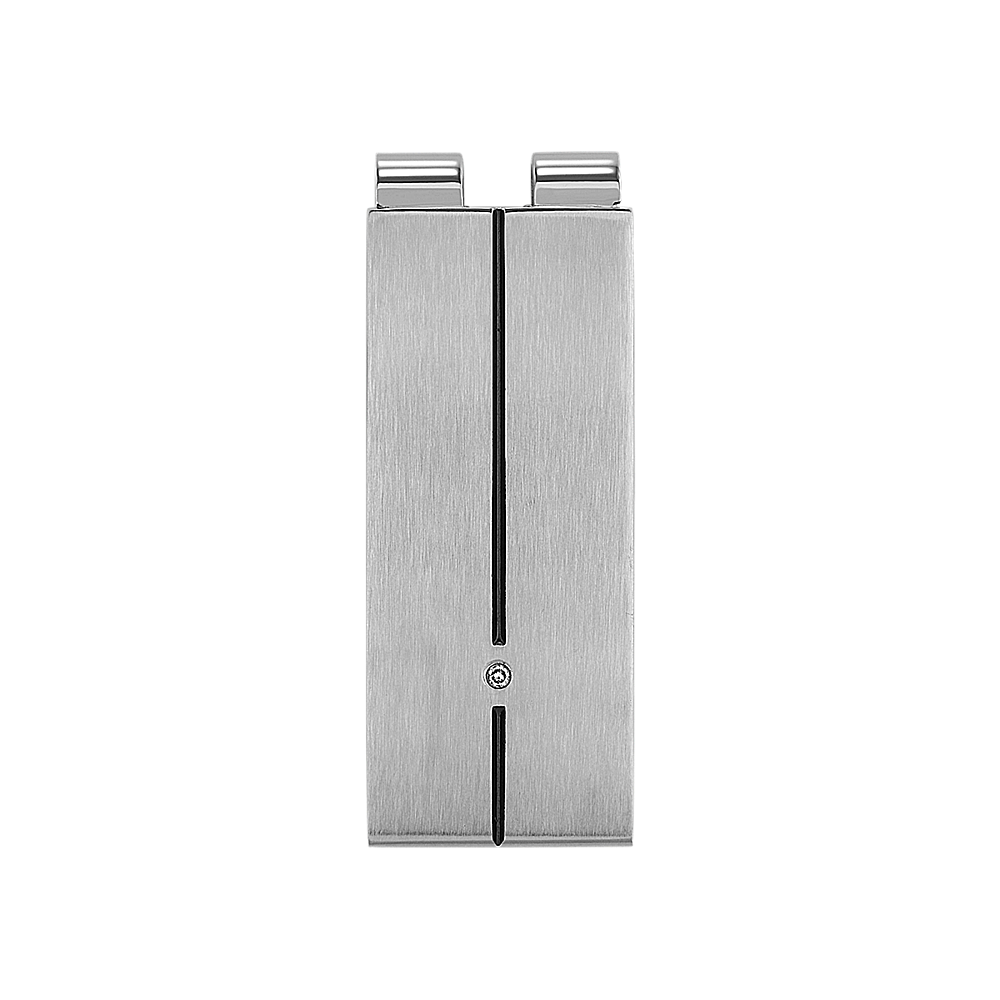 Stainless Steel and Round Diamond Money Clip with Black Enamel Accent
