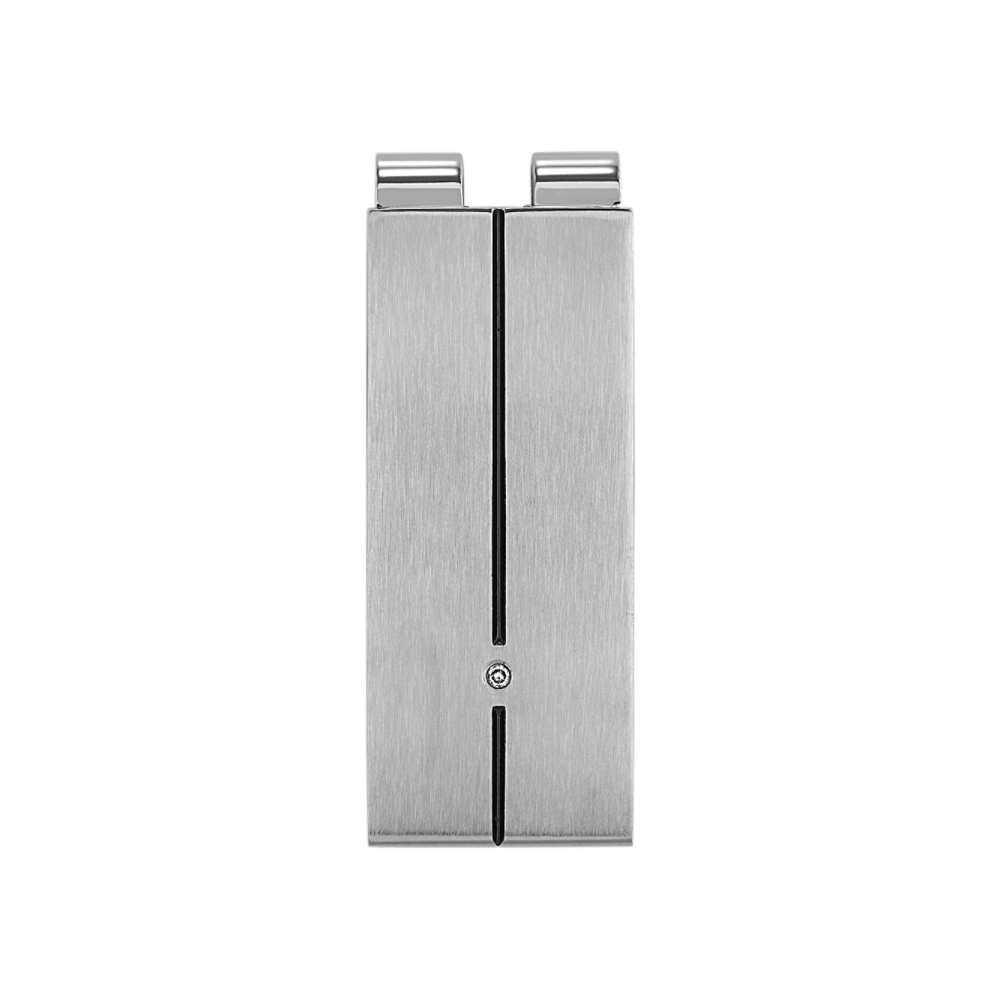 Stainless Steel and Round Diamond Money Clip with Black Enamel Accent